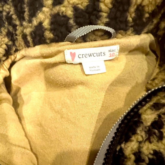 Girls J Crew Crewcuts zip T fleece in leopard - Picture 4 of 4